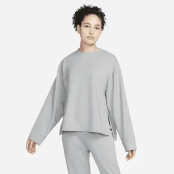 Nike Yoga Dri-FIT Gray Top - Picture 1 of 9